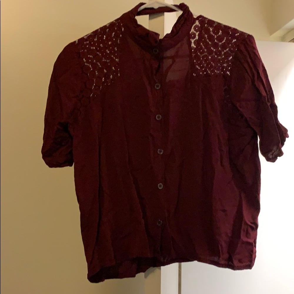 Burgundy button up